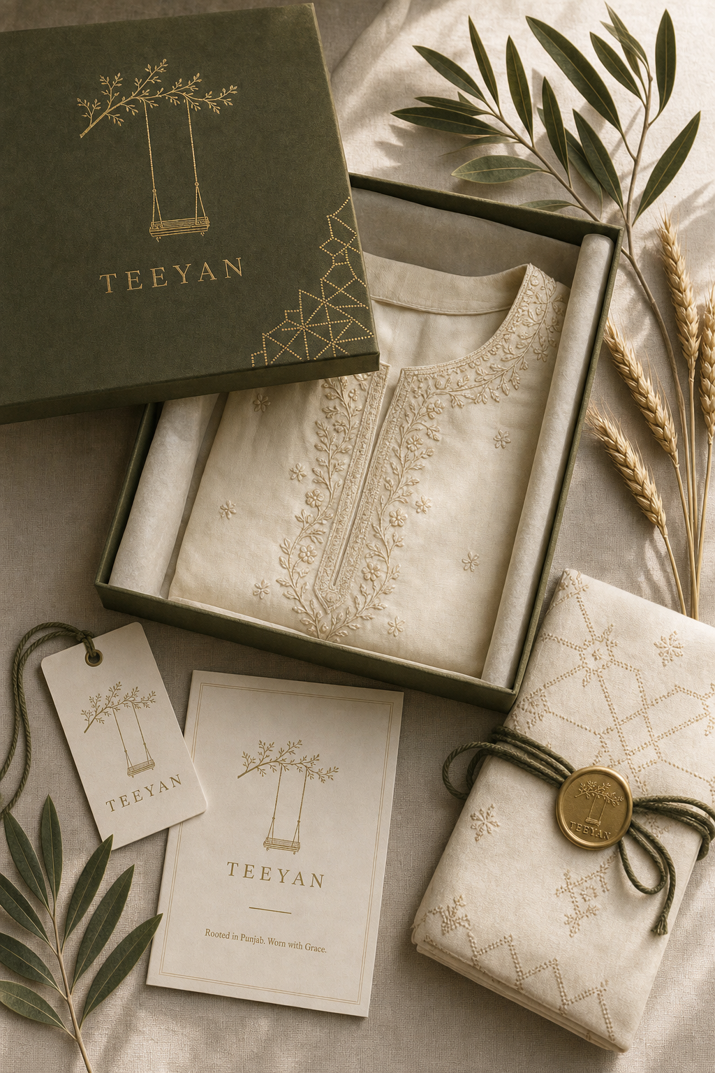Sandhara gift set in olive keepsake box